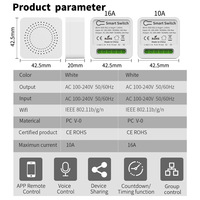 Disjoncteur intelligent WiFi Baijiang Tuya, contrôle à distance par application, commande vocale Alexa, système de maison intelligente, interrupteur de circuit