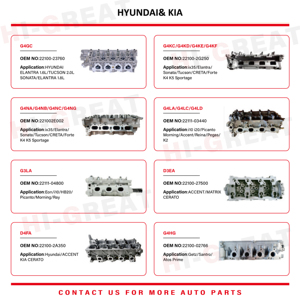 Cabeza de Cilindro para D4EA 2.0L CRDi 22100-27900 22100-27901 HL0101 Compatible con Santa Fe Trajet Carens 22100-27900 - Product Image 4