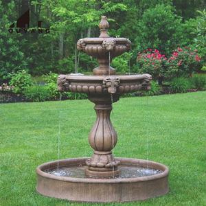 Grande fontaine d'eau de jardin de luxe en bronze coulé à deux niveaux, style européen classique, avec bassin en pierre - Product Image 4