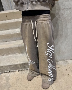 Custom Fade Heavyweight Boxy Fit French Terry 450 Gsm Tracksuit Vintage Zip Up Men <b>Oversized</b> <b>Sweatpants</b> And Hoodie Set - Product Image 3