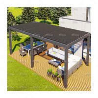 Gonflable 3x3 6x4M LED Moteur Persienne En Alliage D'aluminium Bioclimatique Pergola Solaire Balcon Nature Pression Pavillon Motorisé