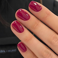 Faux ongles carrés courts à presser, 24 pièces, rouge fuchsia uni brillant, pour femmes, usage quotidien, bureau, rendez-vous, mariage, fête, manucure, cadeau, tendance