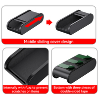 Boîte de rangement multifonctionnelle pour voiture avec couvercle coulissant Design Soft Fleece Lining Adhesive Mount Organizer for Coins Keys Cards Glasses