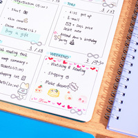 Planificateur hebdomadaire non daté, carnet de buts hebdomadaires, planificateur de liste de tâches A5, journal de suivi des habitudes avec reliure spirale pour la promotion
