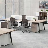 Ensemble bureau et chaise de bureau moderne, durable et écologique, avec bureau d'ordinateur autoportant en contreplaqué de qualité E1 pour usage commercial