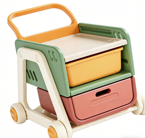 多機能4輪幼児用学習歩行器-収納付きプッシュ式ベビーカー、乳児へのギフト、耐荷重15kg、6ヶ月～3歳向け - Product Image 2