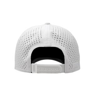 Casquette de golf OEM personnalisée en maille perforée avec logo, 5 panneaux, visière légèrement incurvée, snapback, patch en caoutchouc imperméable - Product Image 4
