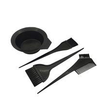 Ensemble d'outils de coloration des cheveux, 4 pièces, bol mélangeur en plastique, pinceaux à teinture, peigne double face pour salon