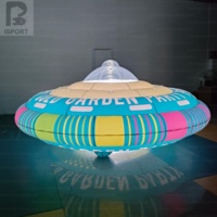 Modèle de vaisseau spatial gonflable imprimé sur mesure, apparence multicolore, décoration pour événements nocturnes en centre commercial et expositions