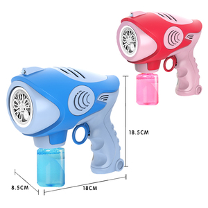 Summer Outdoor Game Kids Plastic Soap Bubble Machine Toy Five-Hole Space Bubble Gun
