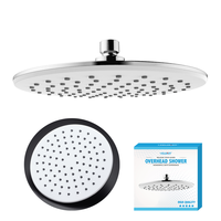 Pomme de douche à angle réglable de 23cm-Douche de pluie moderne en plastique ABS chromé mur rond fixe facile à installer pour salle de bain (Offre Spéciale)
