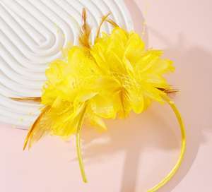 اغراء سيدات عصابة الشاي للشاي كوكتيل الزهرة الريشة للزفاف 20s 50s كرنفال الهالوين الديكور - Product Image 5