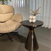 Table basse élégante et moderne, petite, ronde, imperméable, en fer, pour salon, meubles de maison, modèle Wanfeng 6608