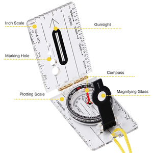 Boussole multifonctionnelle pliable DC40-2 avec loupe et mesure proportionnelle pour la lecture de cartes de randonnée et d'orientation, <span class=keywords><strong>navigation</strong></span> - Product Image 3