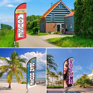 कस्टम विज्ञापन पंख ध्वज खुले घर के रियल एस्टेट एजेंटों के लिए व्यक्तिगत लोगो टेक्स्ट स्वैपर ध्वज खुला व्यापार दिखाता है - Product Image 5