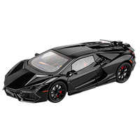 Modèle de supercar en alliage moulé sous pression à l'échelle 1:24, hypercar angulaire avec lumières et sons, portes ouvrables, aileron arrière relevable