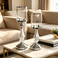 Porte-bougie Hurricane, élégant chandelier à tige haute, bougie pilier en option, taille et finition personnalisables pour table de mariage et décoration intérieure