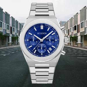 Besseron Montre personnalisée de luxe en acier inoxydable avec bracelet et chronographe pour homme pour affaires et sports-OEM ODM - Product Image 2