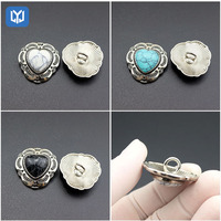Kancing Turquoise Bulat Retro Klasik 30mm, Aksesoris Rivet Sekrup Logam, Manik-Manik, Kancing Tekan, DIY Sabuk