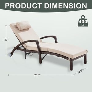 Silla Reclinable de Ratán para Patio Exterior, Personalizable, con Respaldo Ajustable, para Piscina, con Elevación a Gas - Product Image 3