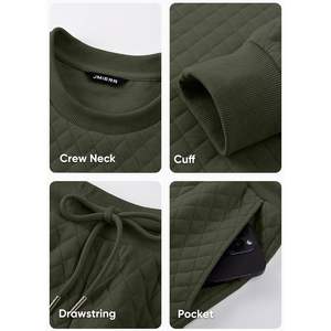 Trajes informales de 2 piezas acolchados cómodos personalizados para hombre, Sudadera de cuello redondo y pantalones de chándal para correr y hacer deporte - Product Image 1