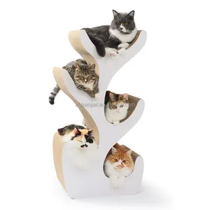 Multi funzione gatto gioco gratta e vinci in cartone gatto scratcher lettino gatto albero