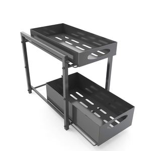 <b>Kitchen</b> <b>Racks</b> - Pull Out Under Sink Organizer, Sliding Basket with Multi-Layer Storage for Cabinet & Sink Area - Product Image 5