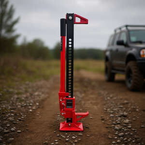 Gato hidráulico manual de acero de 33 pulgadas con elevación alta y sistema de trinquete para uso en vehículos todoterreno y en granjas. - Product Image 2