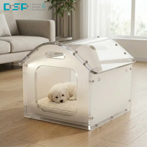 DSP Vietnam Factory Frosted Transparent Acrylic Dog House Pet Kennel for Small Dogs <b>Cats</b> Portable Assembly Pet Furniture - Product Image 1
