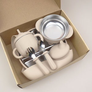 Ensemble de sevrage pour bébé en acier inoxydable 6 pièces du fabricant – Assiette compartimentée, bol à ventouse et ustensiles en silicone pour tout-petits - Product Image 3