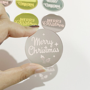 ของตกแต่งเค้กอะคริลิคคริสต์มาสลายน้ำผึ้งและรสหวาน  ท็อปเปอร์คัพเค้กแบบแกะสลักด้วยเลเซอร์ สำหรับตกแต่งขนมในช่วงเทศกาล - Product Image 3