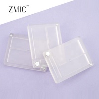 Boîtier compact transparent pour poudre, palette de fards à paupières magnétique vide givrée, palette de maquillage rectangulaire en ABS pour blush crème, ouverture/fermeture rotative