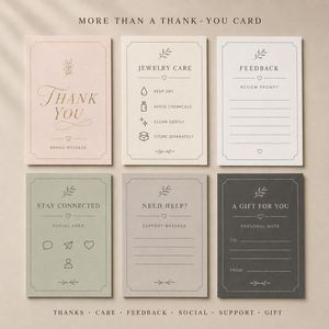 <span class=keywords><strong>Biglietti</strong></span> di ringraziamento e guida all'uso dei gioielli personalizzati a doppia faccia, <span class=keywords><strong>biglietti</strong></span> inserto in carta opaca premium per confezioni di gioielli di marca - Product Image 6
