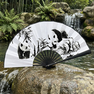 Ventaglio Pieghevole Vintage a Doppia Faccia in Plastica, Portatile e Compatto, Abbinabile a Hanfu, Prodotto in Cina, Regalo per Festival - Product Image 2
