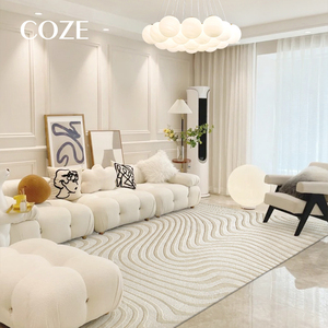 <span class=keywords><strong>Tapis</strong></span> moderne en boucle style crème pour salon, fait main sur mesure, haut de gamme, luxueux, écologique et antidérapant - Product Image 3