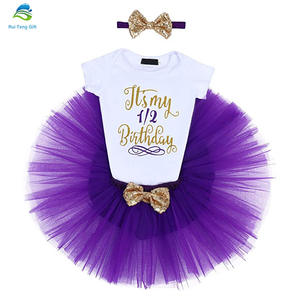 Amazon mejor venta bebé Primer Cumpleaños trajes de cumpleaños Rosa <span class=keywords><strong>Tutu</strong></span> - Product Image 3