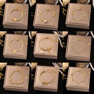 Nouveau Bracelet en Fer Inoxydable avec Pierre Naturelle, Élégant et Polyvalent, Plaqué Or 18 carats, Meilleure Vente, pour Femme, Anniversaire - Product Image 2