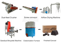 Machine automatique compacte pour briquettes de charbon de bois et de sciure de bois, capacité 500-800 kg/h, prix le plus bas