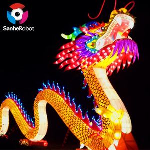 Belle lanterne en soie du Nouvel An chinois étanche personnalisée pour les installations du parc d'attractions - Product Image 3