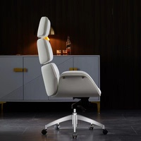Chaise de bureau de direction haut de gamme en cuir PU, design moderne confortable, ergonomique, inclinable, cadre en acier imperméable, pivotante
