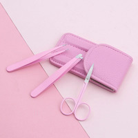 Kit d'outils pour perruques avec logo personnalisé, pour la pose de lace frontale pré-épilée, comprenant des pinces 3 en 1, des ciseaux, des rasoirs et des outils pour la dentelle, avec sac noir et rose