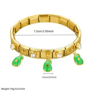 Bracciali di <span class=keywords><strong>Alta</strong></span> Qualità all'Ingrosso, Gioielli Italiani Placcati in Oro 18K, Bracciali con Charm a Forma di Avocado in Acciaio Inossidabile per Donne - Product Image 5
