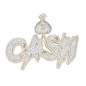 Colgante de Bolsa de Dinero en Efectivo, Chapado en Plata 925 con Diamantes, Amuleto Hip Hop, Joyería Unisex - Product Image 1