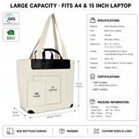 Sac fourre-tout en toile de couleur unie personnalisable avec fermeture à boucle magnétique, idéal pour les voyages, la plage, le shopping et les trajets quotidiens
