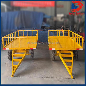 Traction flatbed <span class=keywords><strong>trailers</strong></span> são usados para transportar mercadorias na área da fábrica usando caminhões de transferência flatbed - Product Image 3