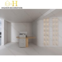 Solution complète de design d'intérieur pour magasin de cosmétiques rose de luxe, aménagement moderne de boutique de maquillage, vitrine personnalisée