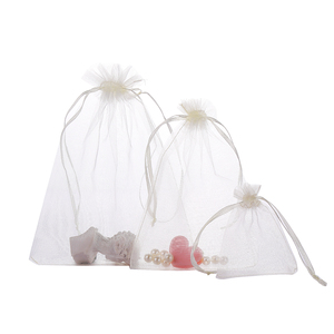 Sacs en <span class=keywords><strong>organza</strong></span> à logo personnalisé, pochettes à bijoux avec cordon de serrage, sacs cadeaux pour bonbons pour mariage, vente en gros - Product Image 4