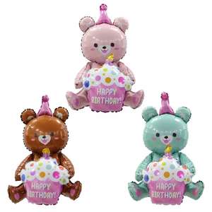 Sarılabilen Pasta Ayı Oyuncak Ayı Alüminyum Folyo Balon Sevimli Karikatür Doğum Günü Partisi Mezuniyet Balonları - Product Image 2