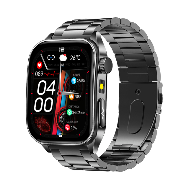 TKYUAN Elderly Health Smart Watch 1.96Inch AMOLED BT Call Health Physiotherapy ECG AI IP68 Waterproof Medical Smartwatch