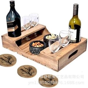 Bandeja de madera de color natural, de madera maciza, para té, café, frutas, pan, uso en la comedor. - Product Image 3